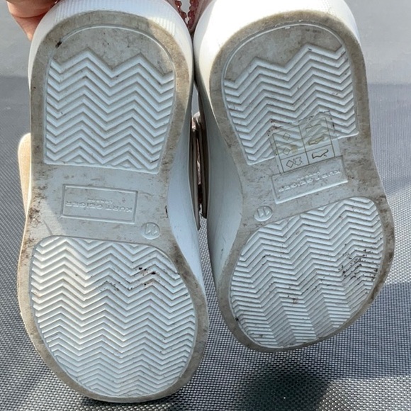 Kurt Geiger Girls Light Pink Iridescent Bow Crystal Sneakers - Picture 6 of 8